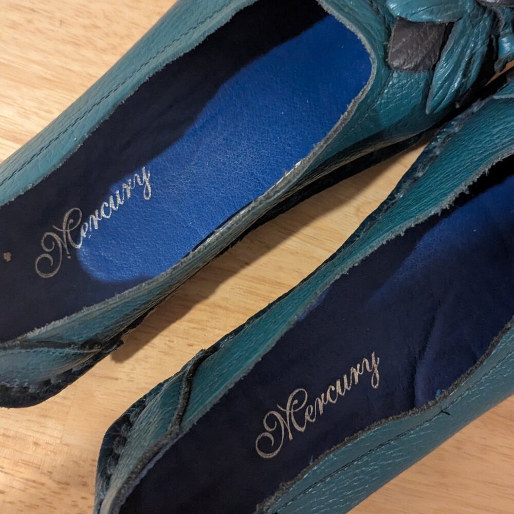 Mercury Floral Teal Flats-Size 250/8 - Picture 9 of 11